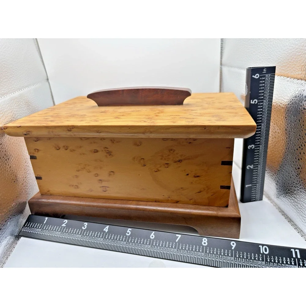 Three Level Jewelry Box Birdseye Maple Cherry Wood Handmade Artisan Handcrafted